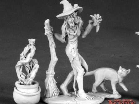 Witch, Cauldron & Cat Hot on Sale