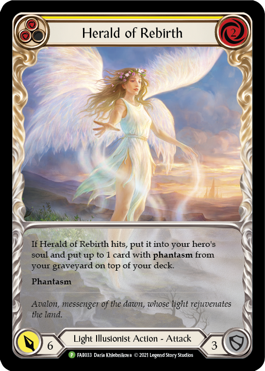 Herald of Rebirth (Yellow) [FAB033] (Promo)  Rainbow Foil Online